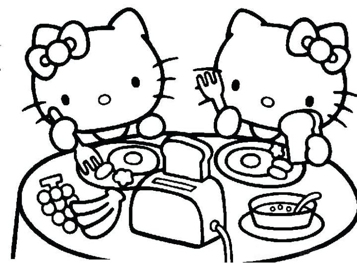 Bộ sưu tập tranh tô màu Hello Kitty đáng yêu