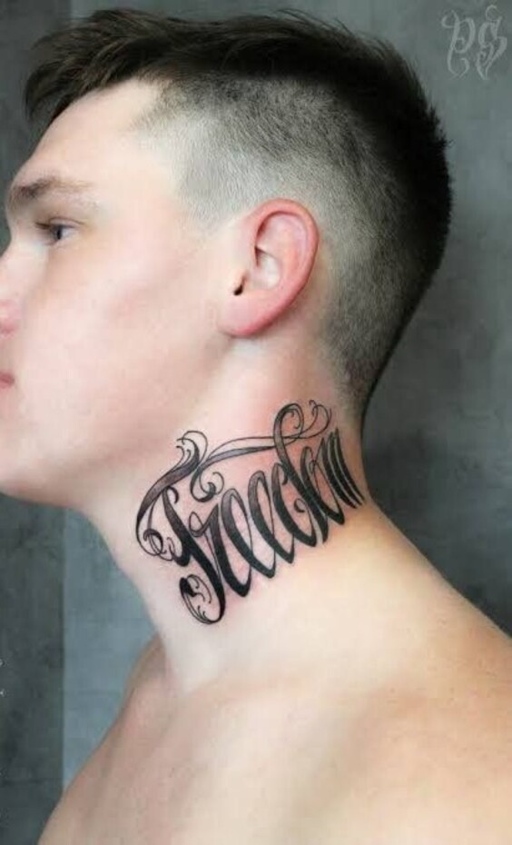 Trọn bộ 555+ hình xăm chữ ở cổ đẹp, phong cách, độc đáo - Genztattoo