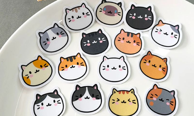 20 Mẫu sticker mèo cute dễ thương được yêu thích 2024