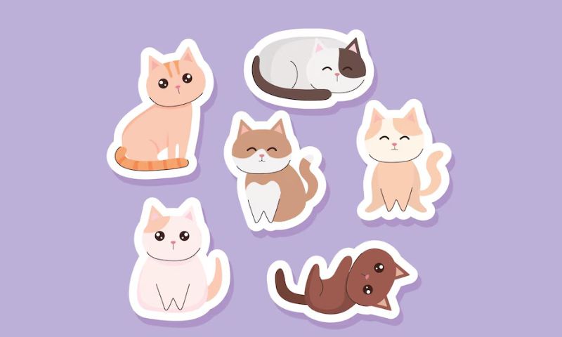 20 Mẫu sticker mèo cute dễ thương được yêu thích 2024